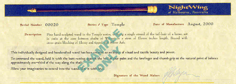 Wand Certificate full size - FRONT